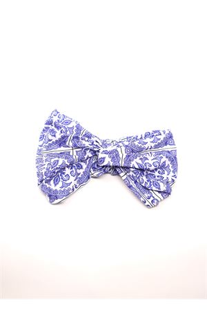 Blue and white majolica pattern headband Aram Capri | FASCIALOGO